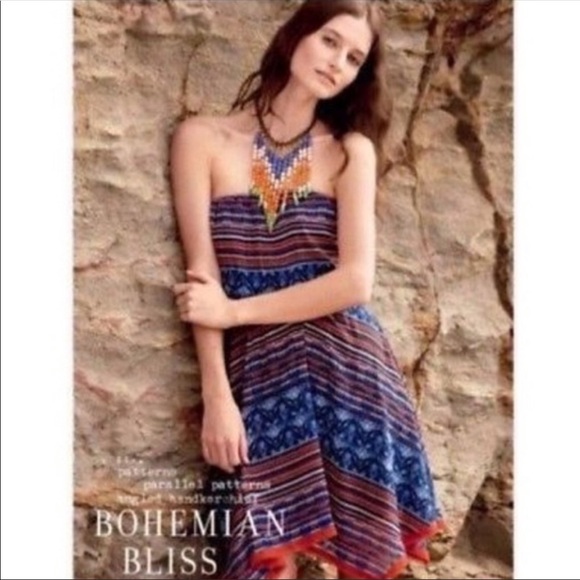 Anthropologie Dresses & Skirts - Anthropologie Maeve M Urcos Strapless Dress Blue